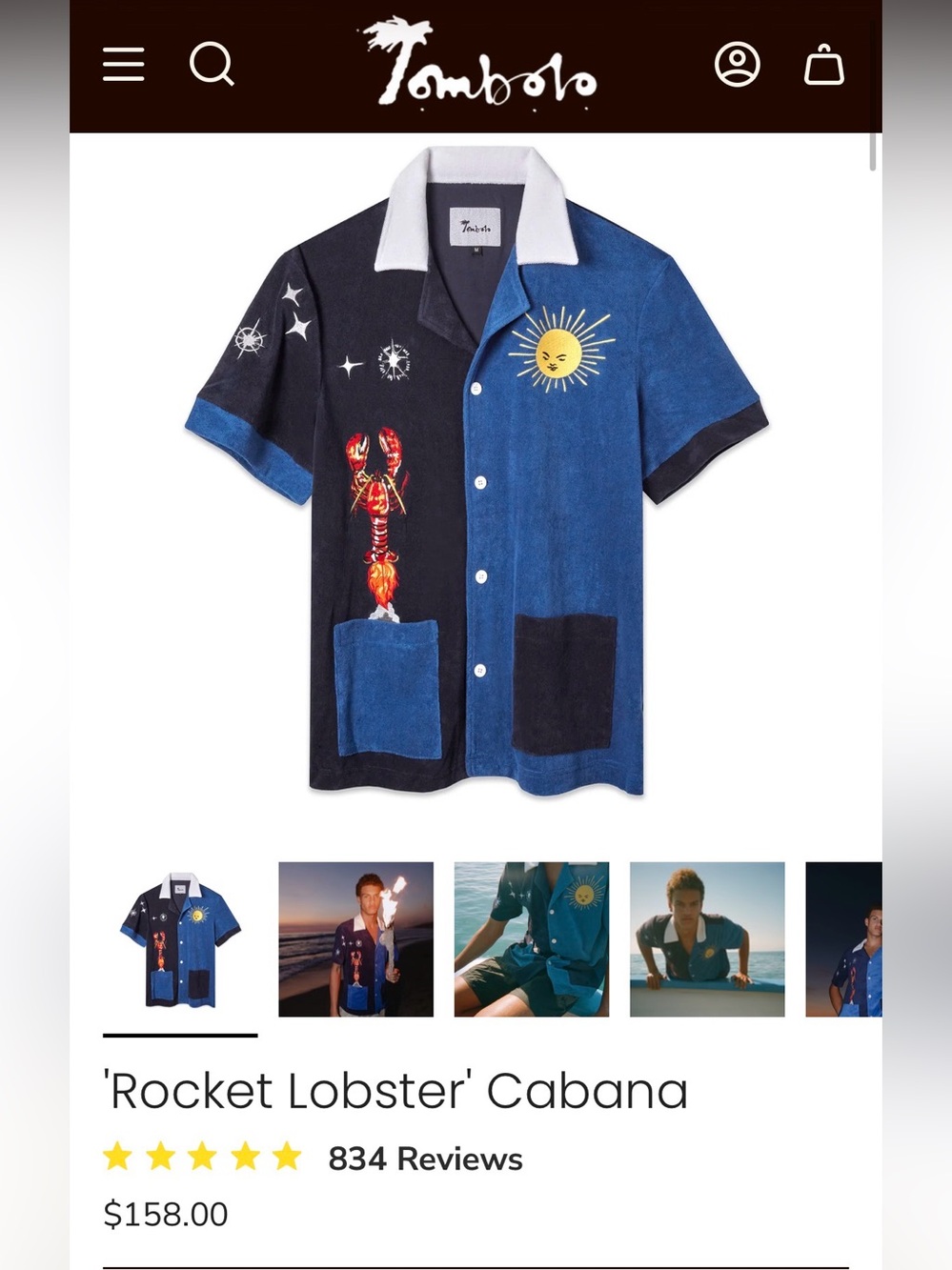 Tombolo 'Rocket Lobster' Cabana - unisex